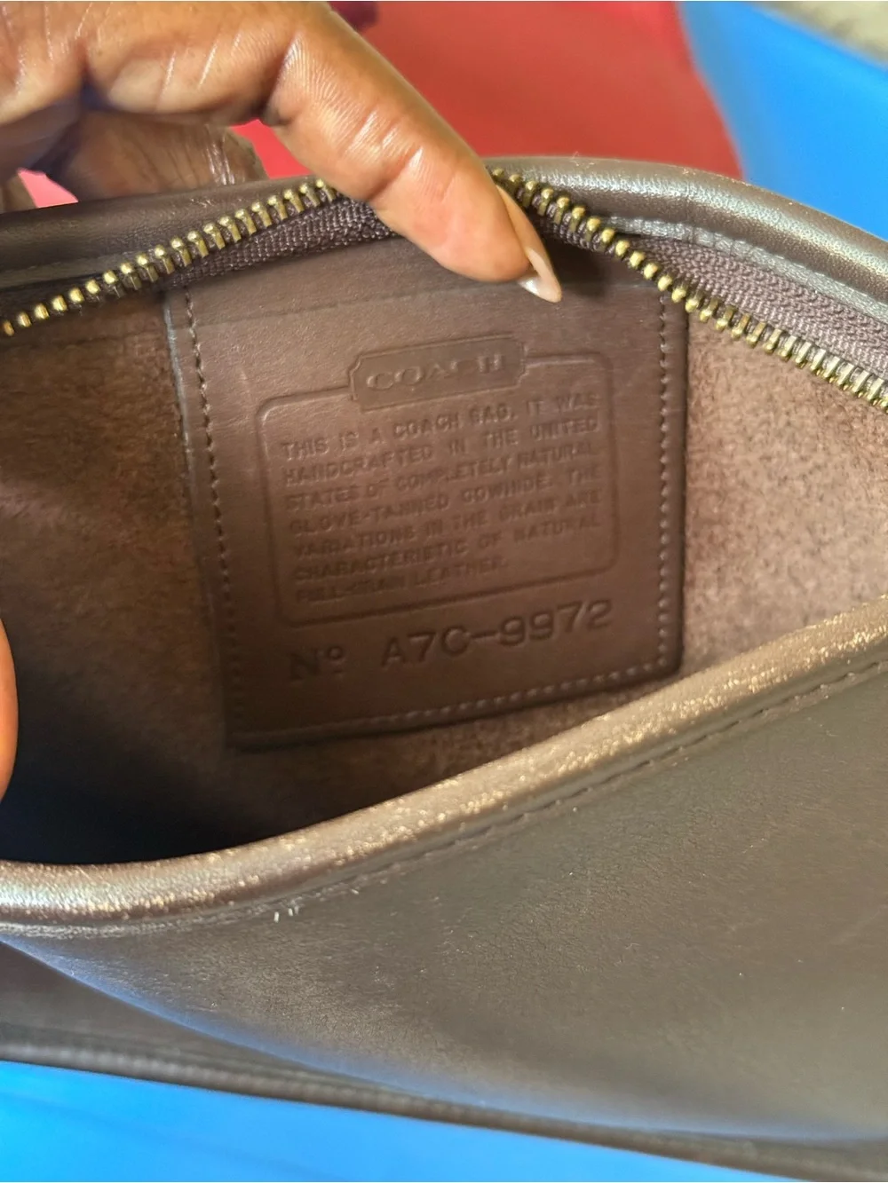 Coach 1997 Leather Wristlet Clutch - Dark Brown